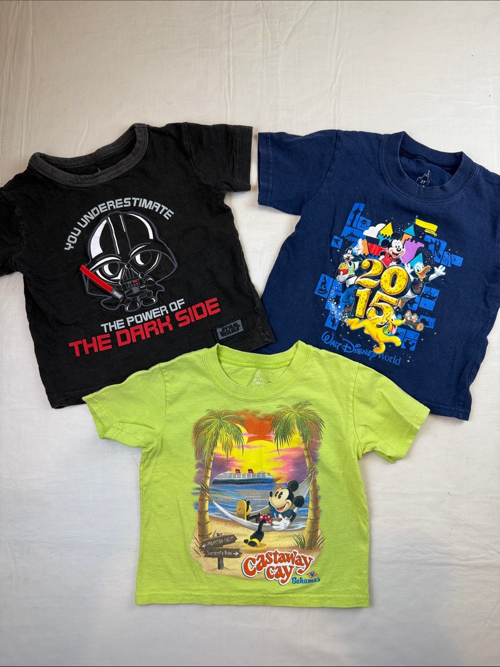 Disney Star Wars  Mickey Castaway Cay Kids Short Sleeve T-shirt Bundle Size 3T